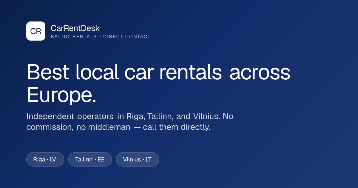 All car rentals across Europe · CarRentDesk